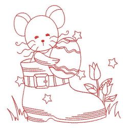 Redwork Mouse in Boot 1 05(Md) machine embroidery designs