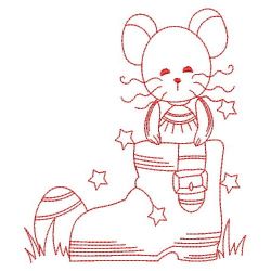 Redwork Mouse in Boot 1 06(Sm) machine embroidery designs