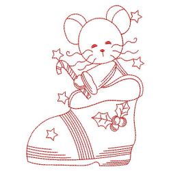 Redwork Mouse in Boot 1 10(Md) machine embroidery designs