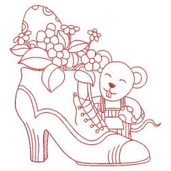 Redwork Mouse in Boot 2 05(Sm) machine embroidery designs