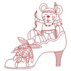 Redwork Mouse in Boot 2 08(Sm) machine embroidery designs