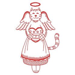 Redwork Folk Angel Cat 01(Lg) machine embroidery designs