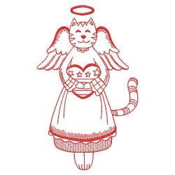 Redwork Folk Angel Cat 01(Sm) machine embroidery designs