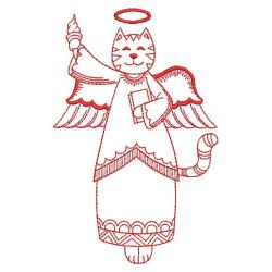 Redwork Folk Angel Cat 03(Lg)