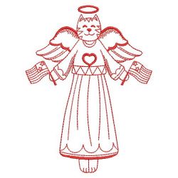 Redwork Folk Angel Cat 04(Sm)