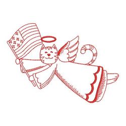 Redwork Folk Angel Cat 08(Sm) machine embroidery designs