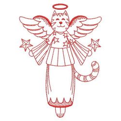 Redwork Folk Angel Cat 10(Md) machine embroidery designs