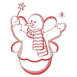 Redwork Snowman Fairy 01(Lg) machine embroidery designs