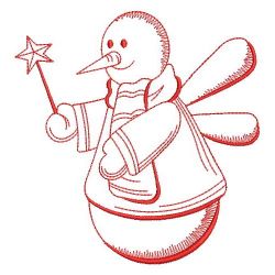 Redwork Snowman Fairy 02(Lg)