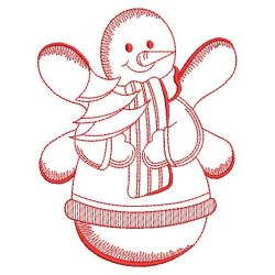 Redwork Snowman Fairy 04(Sm)