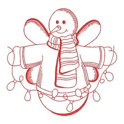 Redwork Snowman Fairy 05(Lg)