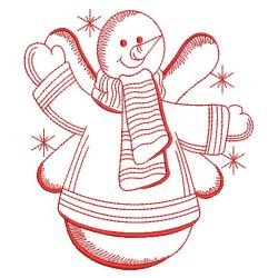 Redwork Snowman Fairy 09(Lg)