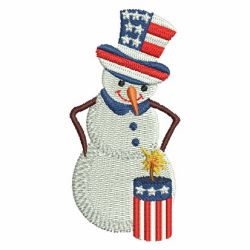 Patriotic Snowman 2 06 machine embroidery designs