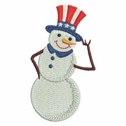 Patriotic Snowman 2 07 machine embroidery designs