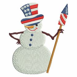 Patriotic Snowman 2 08 machine embroidery designs