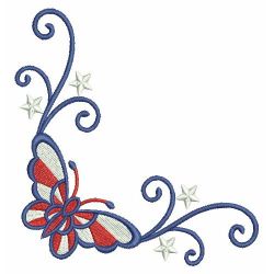 Heirloom Patriotic Butterfly 02 machine embroidery designs