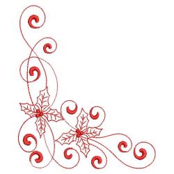 Curly Christmas Holly 02(Lg) machine embroidery designs