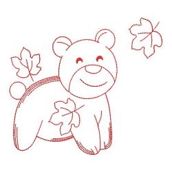 Redwork Autumn Animal 2 09(Sm) machine embroidery designs