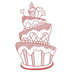 Redwork Whimsical Cake 02(Sm) machine embroidery designs