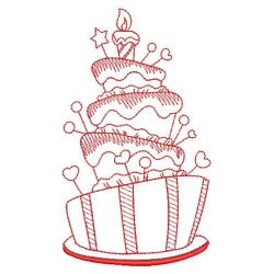 Redwork Whimsical Cake 03(Sm) machine embroidery designs