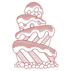 Redwork Whimsical Cake 07(Lg) machine embroidery designs
