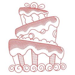 Redwork Whimsical Cake 10(Lg)