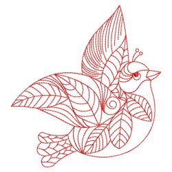 Redwork Doodle Bird 02(Lg) machine embroidery designs