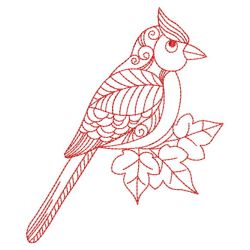 Redwork Doodle Bird 09(Lg)