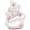 Redwork Whimsical Cake 09(Lg)