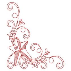 Redwork Patriotic Corners(Lg) machine embroidery designs