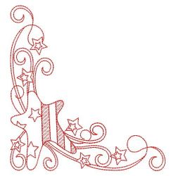 Redwork Patriotic Corners 07(Md) machine embroidery designs