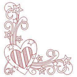 Redwork Patriotic Corners 11(Lg) machine embroidery designs