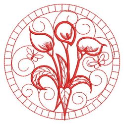 Redwork Calla Lily 02(Md) machine embroidery designs