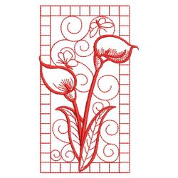 Redwork Calla Lily 03(Md) machine embroidery designs