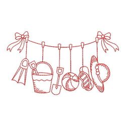 Redwork Clothesline 02(Lg) machine embroidery designs