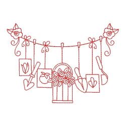 Redwork Clothesline 04(Sm) machine embroidery designs