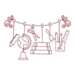 Redwork Clothesline 08(Md) machine embroidery designs