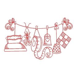 Redwork Clothesline 10(Lg) machine embroidery designs