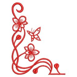 Art Nouveau Redwork Corner 02(Lg) machine embroidery designs