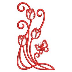 Art Nouveau Redwork Corner 04(Lg) machine embroidery designs