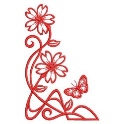 Art Nouveau Redwork Corner 05(Sm) machine embroidery designs