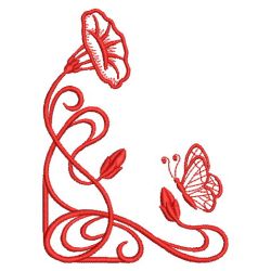 Art Nouveau Redwork Corner 07(Sm) machine embroidery designs