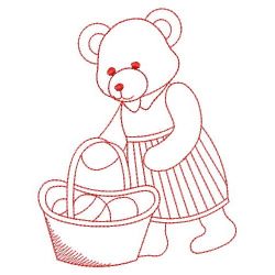 Redwork Easter Bear 06(Sm) machine embroidery designs