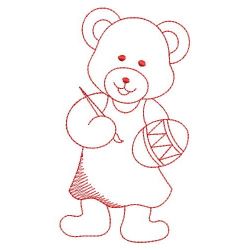 Redwork Easter Bear 08(Md) machine embroidery designs