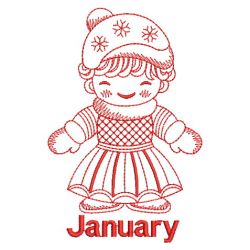 Redwork Months of the Year 01(Lg) machine embroidery designs