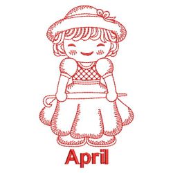 Redwork Months of the Year 04(Md) machine embroidery designs