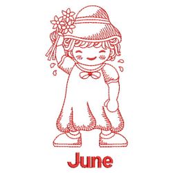 Redwork Months of the Year 06(Md) machine embroidery designs