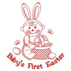 Redwork Baby First Holiday 04(Lg) machine embroidery designs