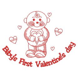 Redwork Baby First Holiday 08(Sm) machine embroidery designs