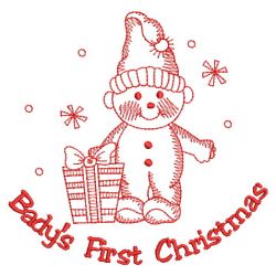 Redwork Baby First Holiday 09(Lg) machine embroidery designs